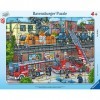 Ravensburger - Puzzle Enfant - Puzzle cadre 30-48 pièces - Les pompiers sur la voie ferrée - Fille ou garçon dès 4 ans - Puzz