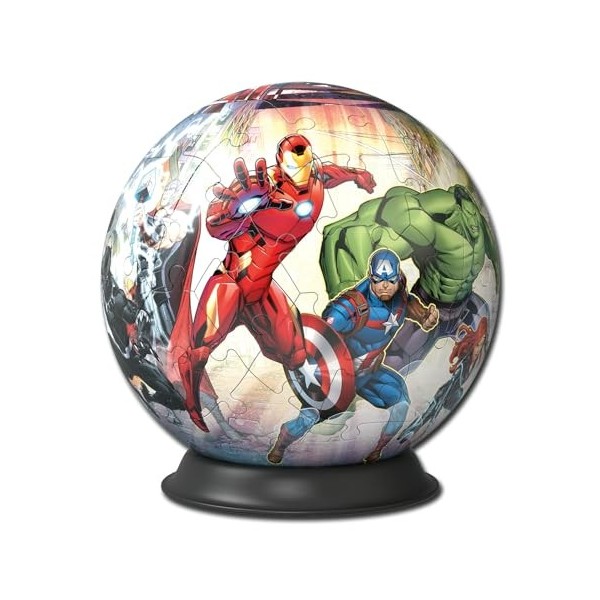 Ravensburger - Puzzle 3D Ball - Marvel Avengers - A partir de 6 ans - 72 pièces numérotées à assembler sans colle - Support i