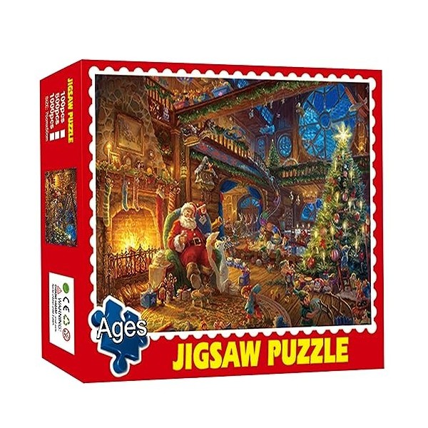 Shrubz Puzzle Noël, Puzzle 1000 pièces père Noël Classique, Jeux de Famille de Noël, décoration de Noël, Puzzle de Noël, Gran