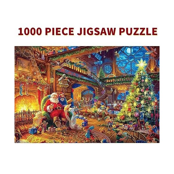 Shrubz Puzzle Noël, Puzzle 1000 pièces père Noël Classique, Jeux de Famille de Noël, décoration de Noël, Puzzle de Noël, Gran