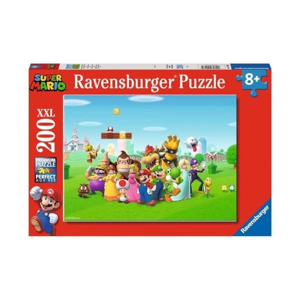 Ravensburger - Puzzle Enfant - Puzzle 200 pièces XXL - Les aventures de Super Mario - Garçon ou fille à partir de 8 ans - Puz