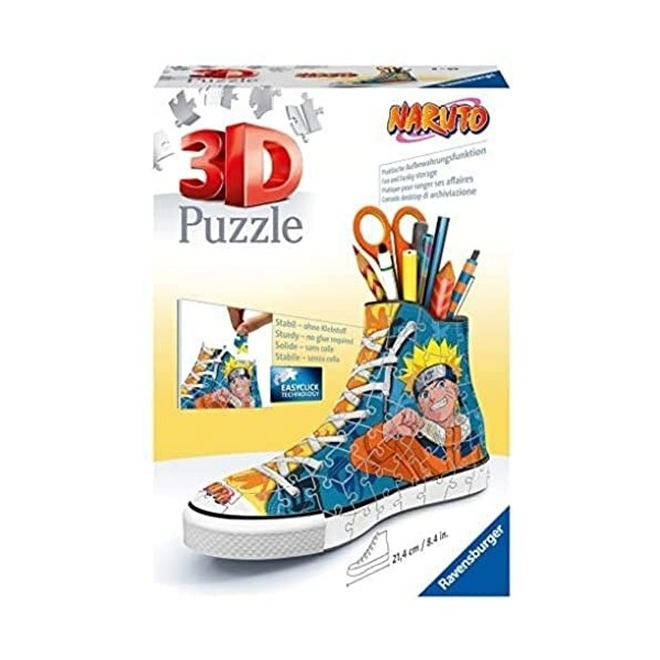 Ravensburger - Puzzle 3D Sneaker - Naruto - Pot à crayons - A partir de 8 ans - 108 pièces numérotées à assembler sans colle 