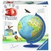 Ravensburger - Puzzle 3D Ball éducatif - Globe terrestre - A partir de 6 ans - 180 pièces numérotées à assembler sans colle -