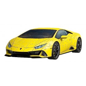 Ravensburger - Puzzle 3D Véhicules - Lamborghini Huracan Evo, édition jaune avec grille de construction - A partir de 8 ans -