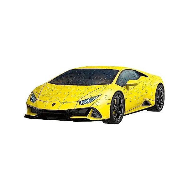 Ravensburger - Puzzle 3D Véhicules - Lamborghini Huracan Evo, édition jaune avec grille de construction - A partir de 8 ans -