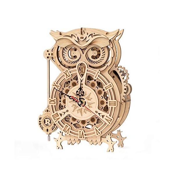 ROKR Owl Clock Maquette Bois | Puzzle 3D Bois | Construction Bois Adulte