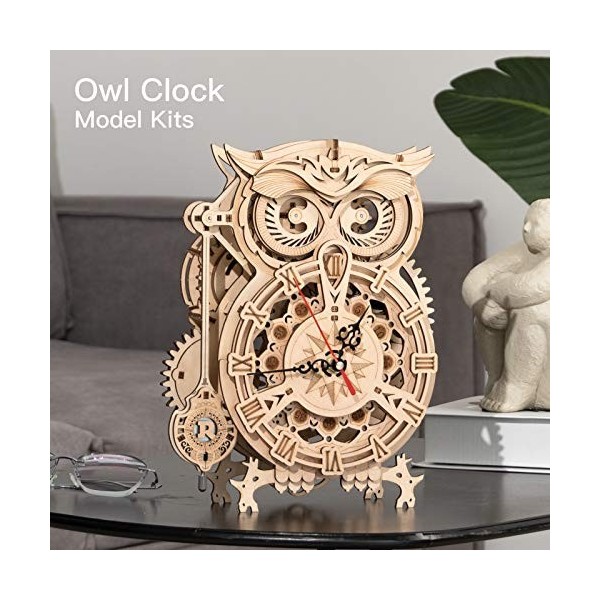 ROKR Owl Clock Maquette Bois | Puzzle 3D Bois | Construction Bois Adulte