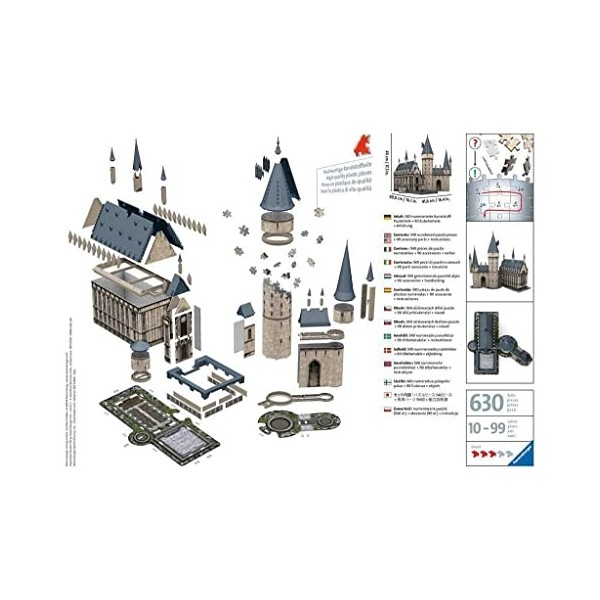 Ravensburger - Puzzle 3D Building - Château de Poudlard - La Grande Salle / Harry Potter - A partir de 10 ans - 540 pièces nu