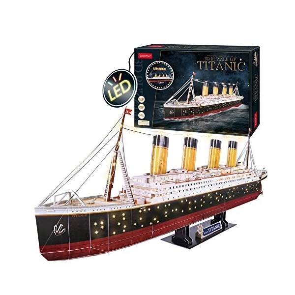 Party town Puzzle 3d Maquette Titanic Led - Maquette Bateau A Construire Enfant | Construction Adulte | Puzzle 3d Titanic | P