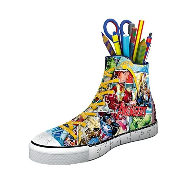 Ravensburger - Puzzle 3D Sneaker - Marvel Avengers - Pot à crayons - A partir de 8 ans - 108 pièces numérotées à assembler sa