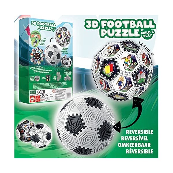 Educa - Puzzle Ball 3D avec 32 pièces et avec lequel Vous Pouvez Jouer | Assembler différentes Formes. sphère, Bracelet, Diab