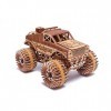 Wood Trick Monster Pickup Truck Car 3D Puzzle en Bois - Parcours jusquà 5 m - Kit de Modèle de Camion à Construire pour Adul