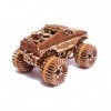 Wood Trick Monster Pickup Truck Car 3D Puzzle en Bois - Parcours jusquà 5 m - Kit de Modèle de Camion à Construire pour Adul