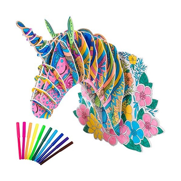 Hautton Puzzle à colorier 3D, Loisirs créatifs, Cadeau pour Adultes et Enfants, Meilleur Anniversaire pour Filles et garçons 