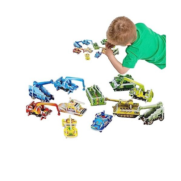 Teksome Assemblez Un Jouets Puzzle 3D | Puzzles Dinosaures réservoir davion Cerveau Bricolage 3D - Assemblez Le modèle Const