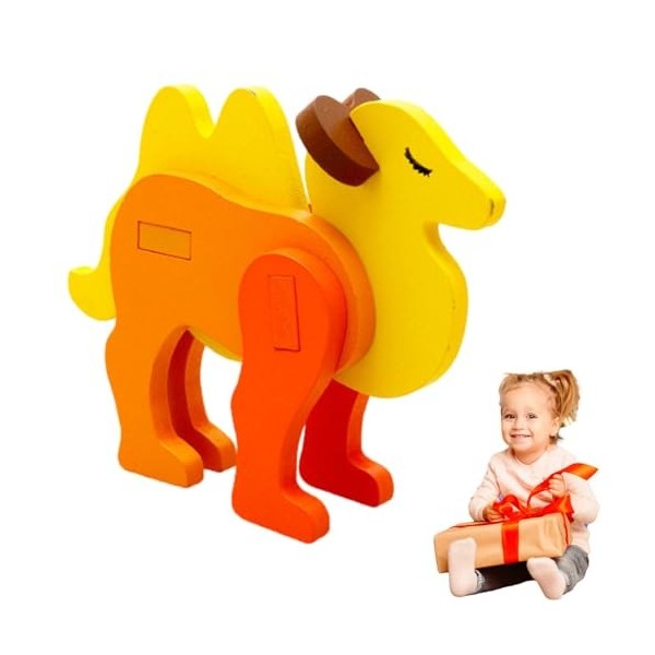 Jacekee Blocs de Puzzle de Figurines danimaux | Kit de Puzzle 3D Animaux | Kits de Puzzle modèle en Bois 3D pour, Cadeau da