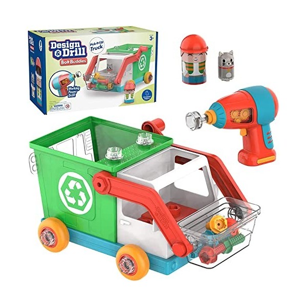 HOMCOM Camion mécano 2 en 1 jouet bricolage enfant jeu d'imitation