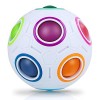 JQGO Magic Rainbow Ball Cube, Boule Magique Puzzle, Magic Ball Puzzle Cube Pop Rainbow Jouets pour Adultes Stress Soulagement