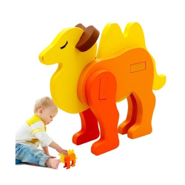 Stronrive Blocs de Puzzle de Figurines danimaux - Kit de Puzzle 3D Animaux | Kits de Puzzle modèle en Bois 3D pour, Cadeau d