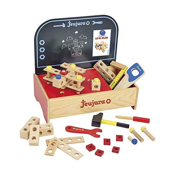 Jeujura - 8595-Tableau en Bois-Baril etabli - 70 Pieces pour Bricoler