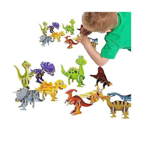 MAYJAI Assemblez Un Jouets Puzzle 3D - Puzzles Dinosaures en Mousse 3D Jouet Assembler Jouet - Puzzle Avion Réservoir Dinosau