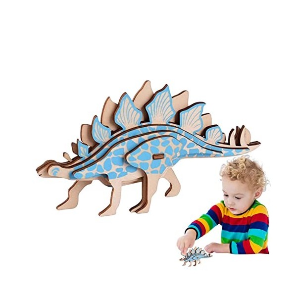 Moonyan Dinosaures 3D,Puzzle en Bois 3D DIY Dinosaure | Animaux Casse-tête Casse-tête, Arts et Artisanat pour Enfants, Activi