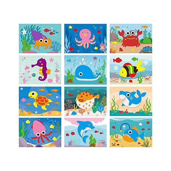 MISOYER Jouets dautocollant dBandessinée, Art Puzzle en Mousse EVA 3D, Jouet Puzzle dapprentissage préscolaire créatif Aut