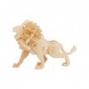 Marabu 0317000000022 Kids 3D Puzzle en Bois Lion 34 pièces env. 19,5 x 13 cm, Marron