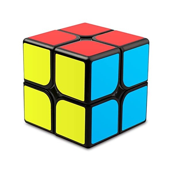 JOPHEK Speed Cube, 2x2 Cube Magique Cube Autocollant Noir Cube de Vitesse Original Cube de Puzzle, Rapide & Professionnel