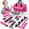 REXBETI Ensemble doutils pour enfants de 25 pièces avec véritables outils à main, sac de rangement durable, kit doutils da