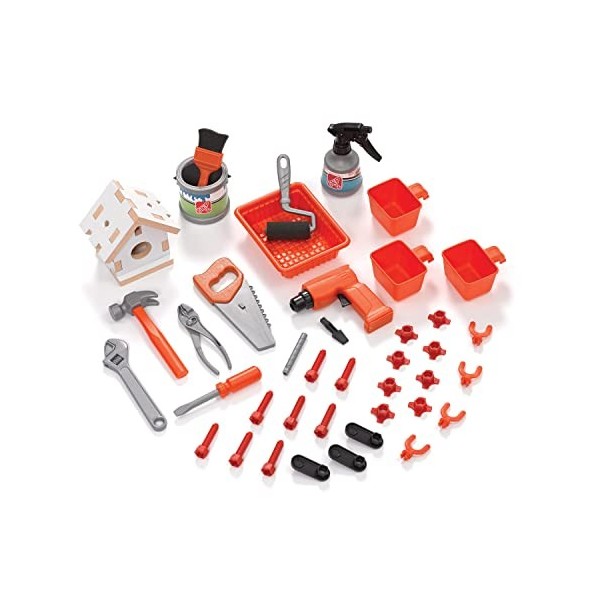 Step2 Big Builders Pro Workshop Etabli Enfant | Jeu de bricolage avec Outils & Kit dAccessoires de 45 pièces | Jouet en plas