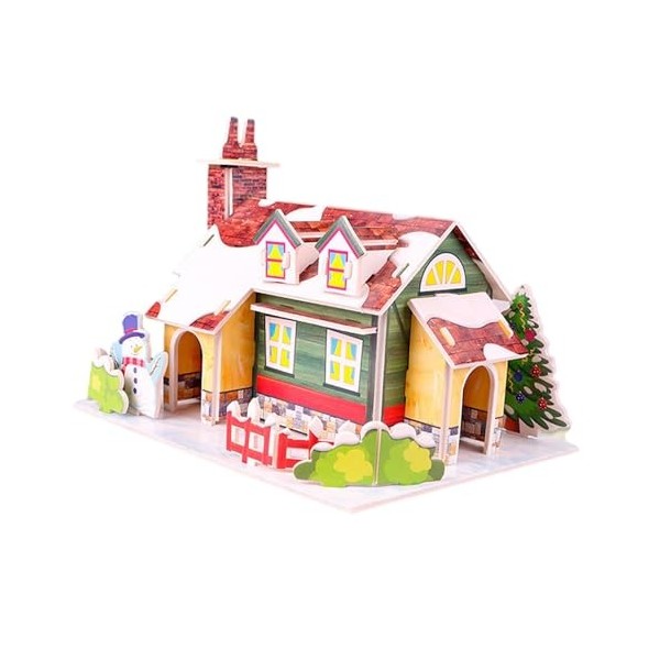 F Fityle Bricolage de Maisons de noël, Puzzle 3D Amusant, Artisanat de noël, Petites Maisons, décoration éducative intérieure