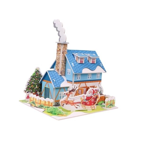 F Fityle Bricolage de Maisons de noël, Puzzle 3D Amusant, Artisanat de noël, Petites Maisons, décoration éducative intérieure