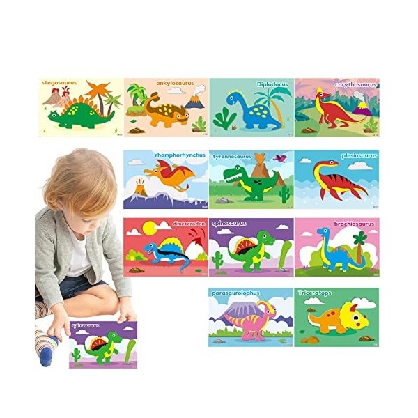 BIOTAT Puzzle danimaux | Puzzle 3D en Mousse autocollante,Jeu Puzzle Auto-adhésif Bricolage pour Filles Animaux Dessin animé