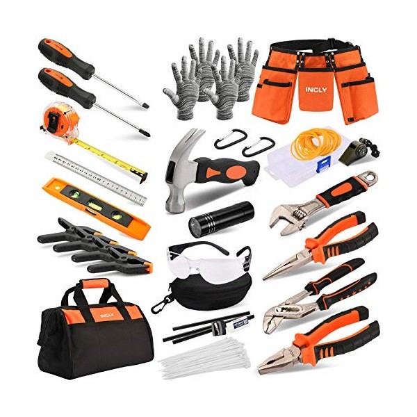 Lot de 95 outils pour enfants - Avec ceinture et sac