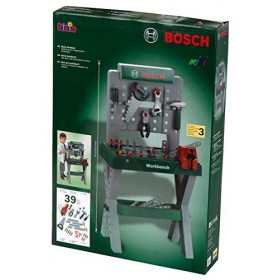 Theo Klein Bosch Etabli 39 pièces I Avec des outils et des accessoires I Plan de travail à fonction pédagogique I Jouet pour 