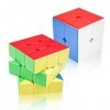 Fousenuk Speed Cube 3x3 + 2x2, Cube Magique sans Autocollant, Facile à Tourner Cubo Magico, Lisse 3D Puzzle Cube, Cube de Vit