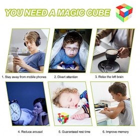 Fousenuk Speed Cube 3x3 + 2x2, Cube Magique sans Autocollant, Facile à Tourner Cubo Magico, Lisse 3D Puzzle Cube, Cube de Vit