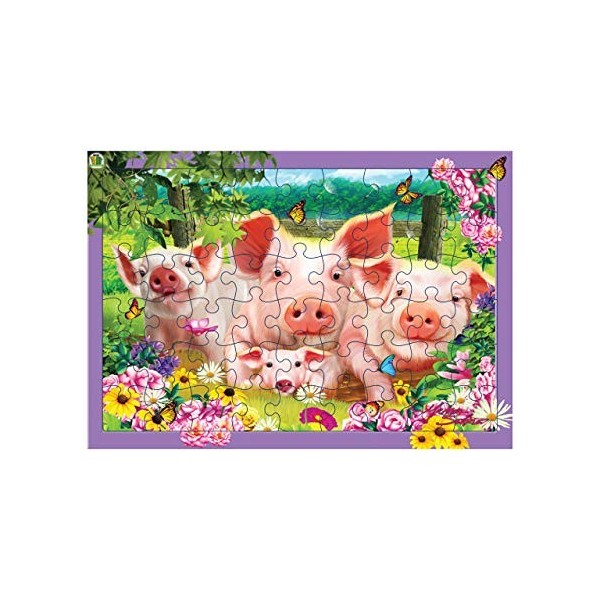 Deluxebase 3D LiveLife Tray Jigsaw Puzzle - Stylo de Porc. Puzzle lenticulaire danimal de la Ferme 3D avec 40 Morceaux ! Tra