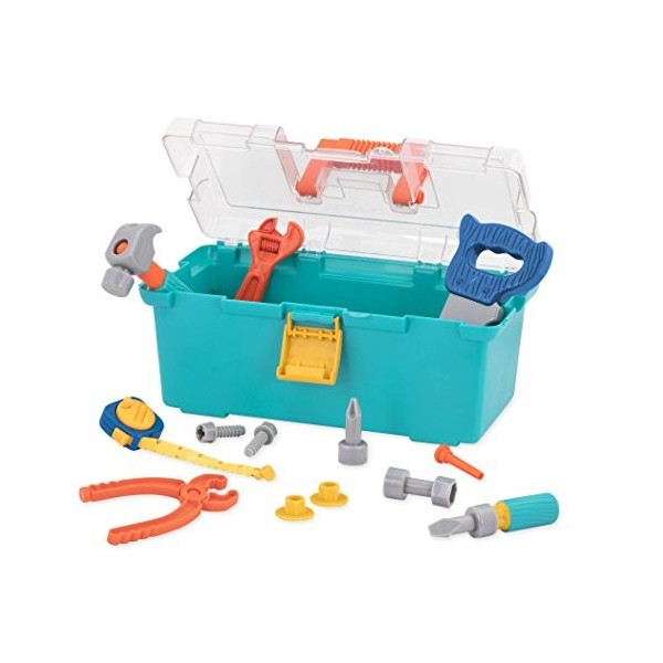 Battat Kit – 15pc Playset – Pretend Play Tools – Construction Toys – 3 Years + – Builders Box, BT2536C2Z, Nylon/A