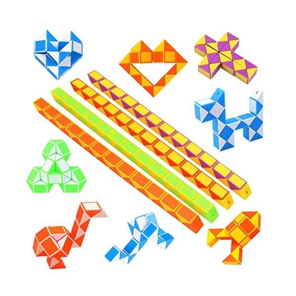 VFANDV JOPHEK Mini Magic Snake, Serpent Magique Casse Tete Enfant Twist Puzzle Toys, Magic Snake Cube 24 Paragraphes et 12P 