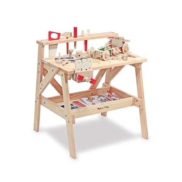 Melissa & Doug Doug-2369 n.a Établi en Bois Massif, 2369, Rouge