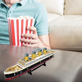 Stronrive Puzzles pour Adultes - croisière en motomarine 3D - LED Ship Arts Artisanat pour Adultes Cadeaux pour Hommes Femmes