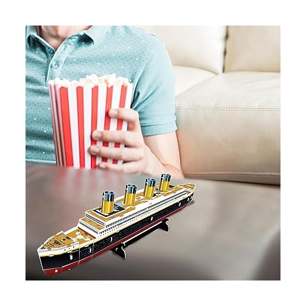 Stronrive Puzzles pour Adultes - croisière en motomarine 3D - LED Ship Arts Artisanat pour Adultes Cadeaux pour Hommes Femmes