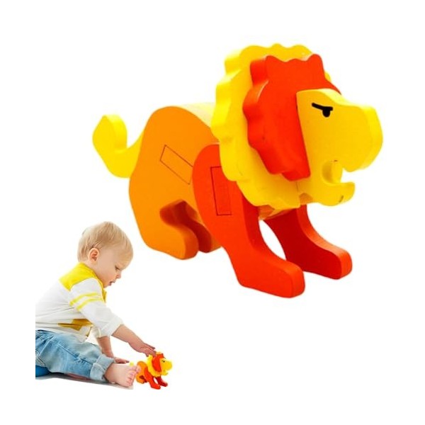 VAKUUM Blocs de Puzzle de Figurines danimaux - Kit de Puzzle 3D Animaux - Kits de Puzzle modèle en Bois 3D pour, Cadeau dan