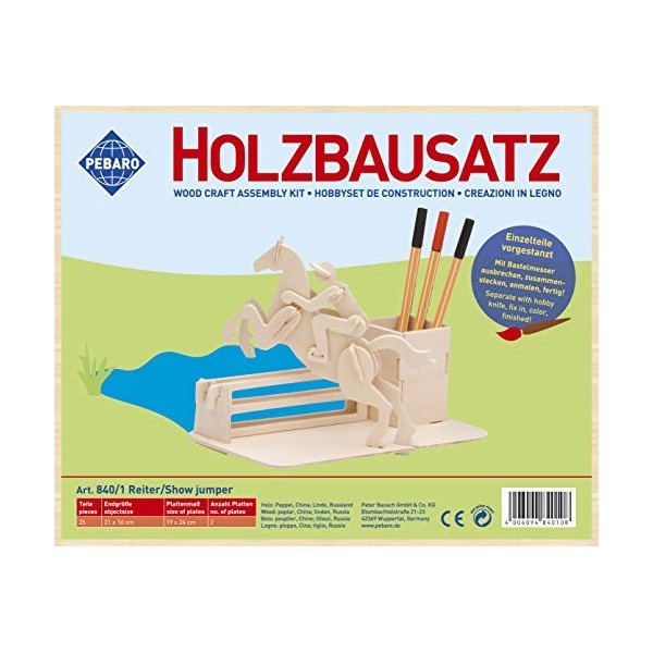 Pebaro Kit de Construction en Bois 840/1 - Support de Table - Porte-Stylo - Puzzle 3D - Kit de modélisme - Bricolage avec Boi