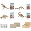 Magnifique lot de 4 puzzles en bois 3D - Motif dinosaures