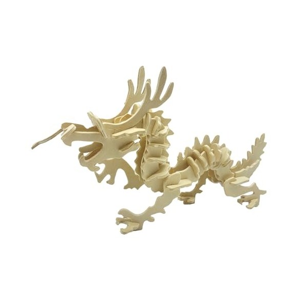 EQLEF Dragon Jigsaw Puzzles 3D Jigsaw Dragon Model Woodcraft Kit Wooden Puzzle Toy