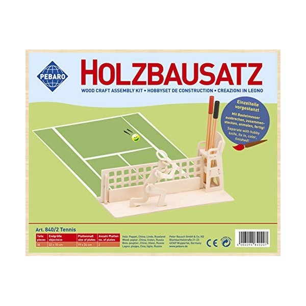 Pebaro 840/2 Kit de Construction en Bois 3D Puzzle de Tennis de Table