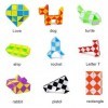 Nutabevr 12 Pièces avec 24 Blocs Serpent Magique Snake Puzzle,Twist Puzzle,Cadeau invité Anniversaire pour Enfant,Casse Tete 